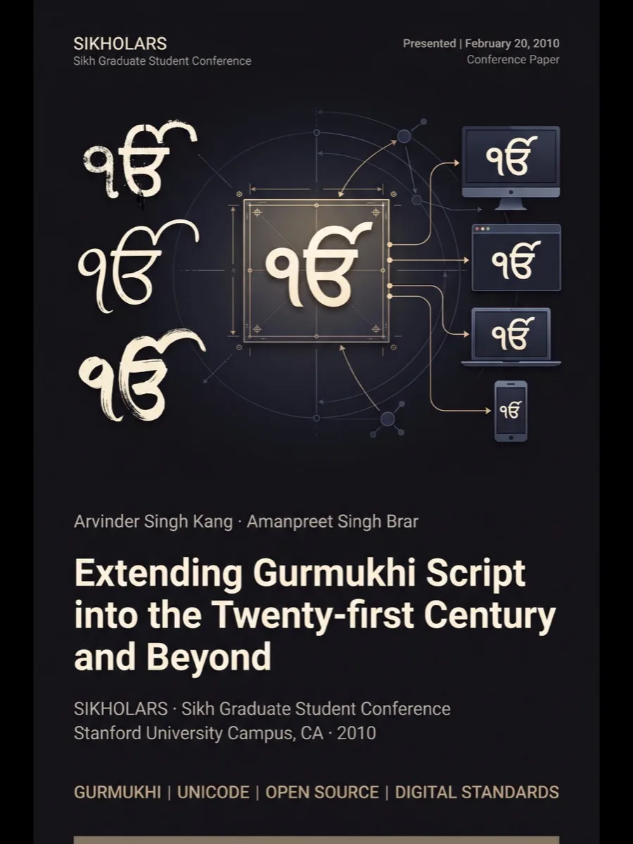 ਗੁਰਮੁਖੀ ਲਿਪੀ ਦੇ ਵਿਸਤਾਰ ਬਾਰੇ ਪੇਪਰ ਦਾ ਮੁੱਖ ਸਫ਼ਾ